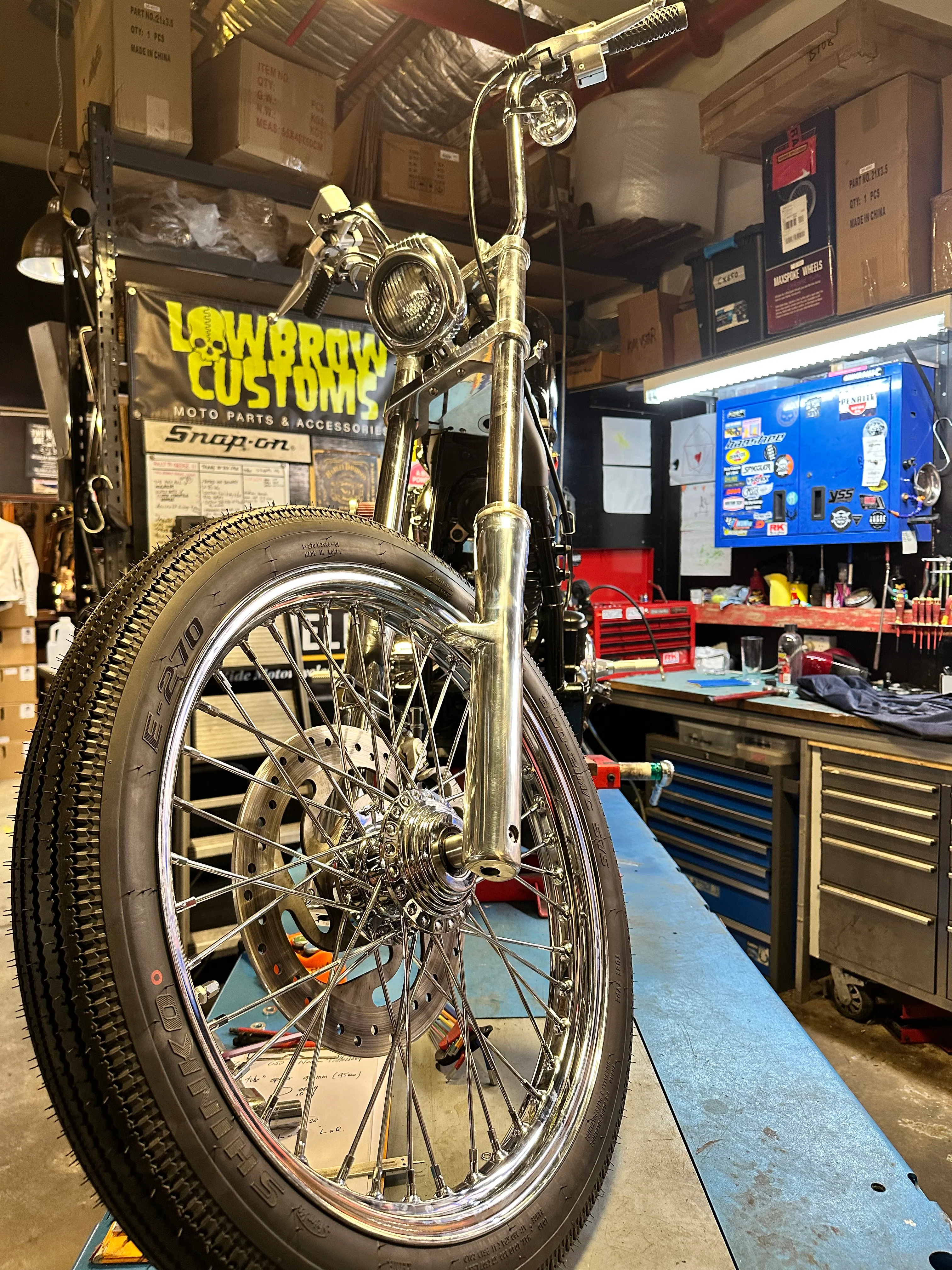 40 spoke 21x2.15 narrow Harley Sportster / narrow V-Star 650 chrome wheel - Image 3