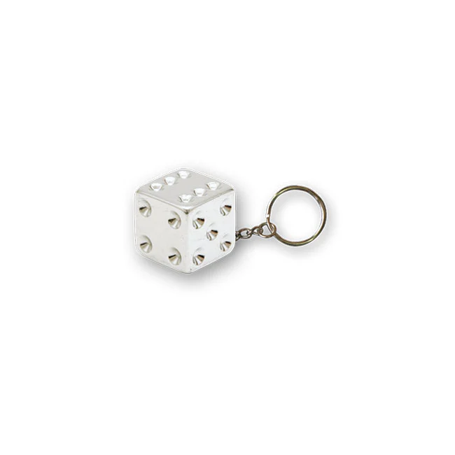 CHROME DICE KEY CHAIN