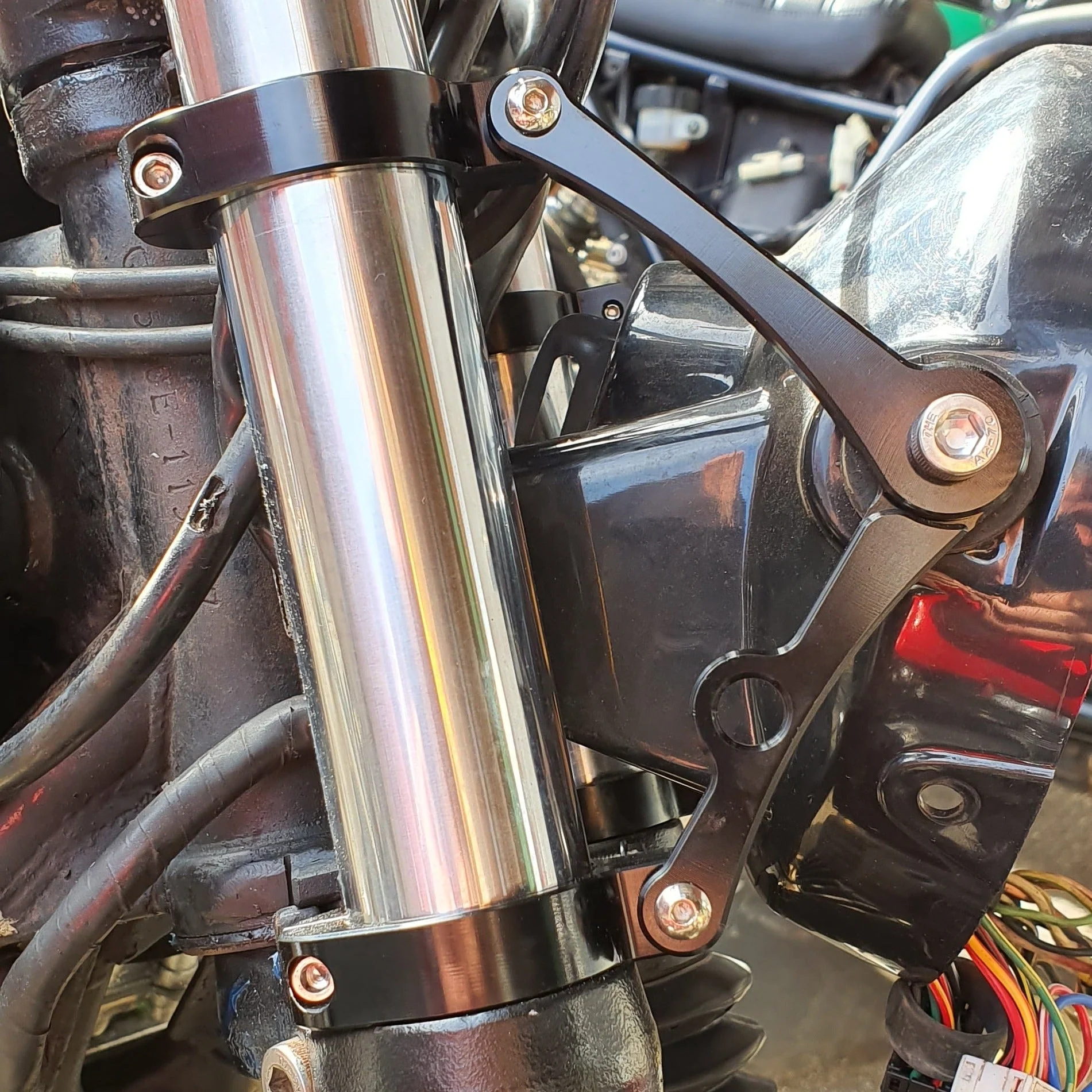 CNC Headlight Brackets 45mm - 49mm - Image 2
