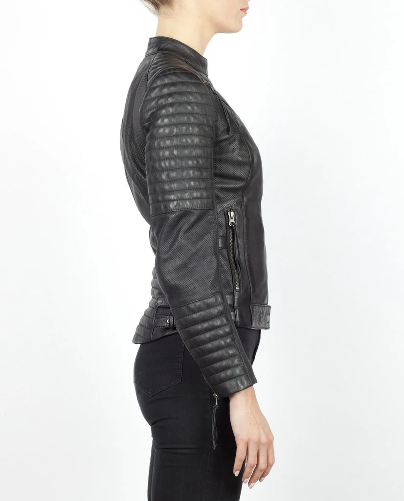 Wild & Free Black Motorcycle Jacket Women - Image 10