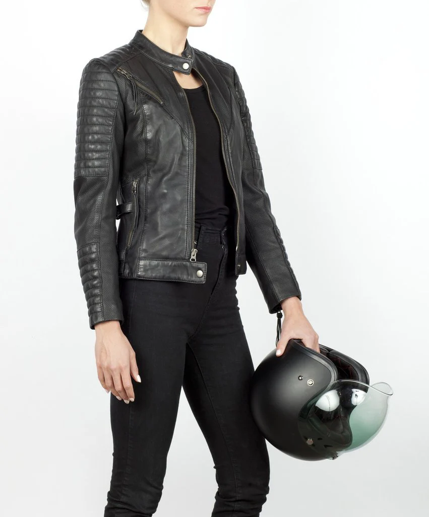 Wild & Free Black Motorcycle Jacket Women - Image 12