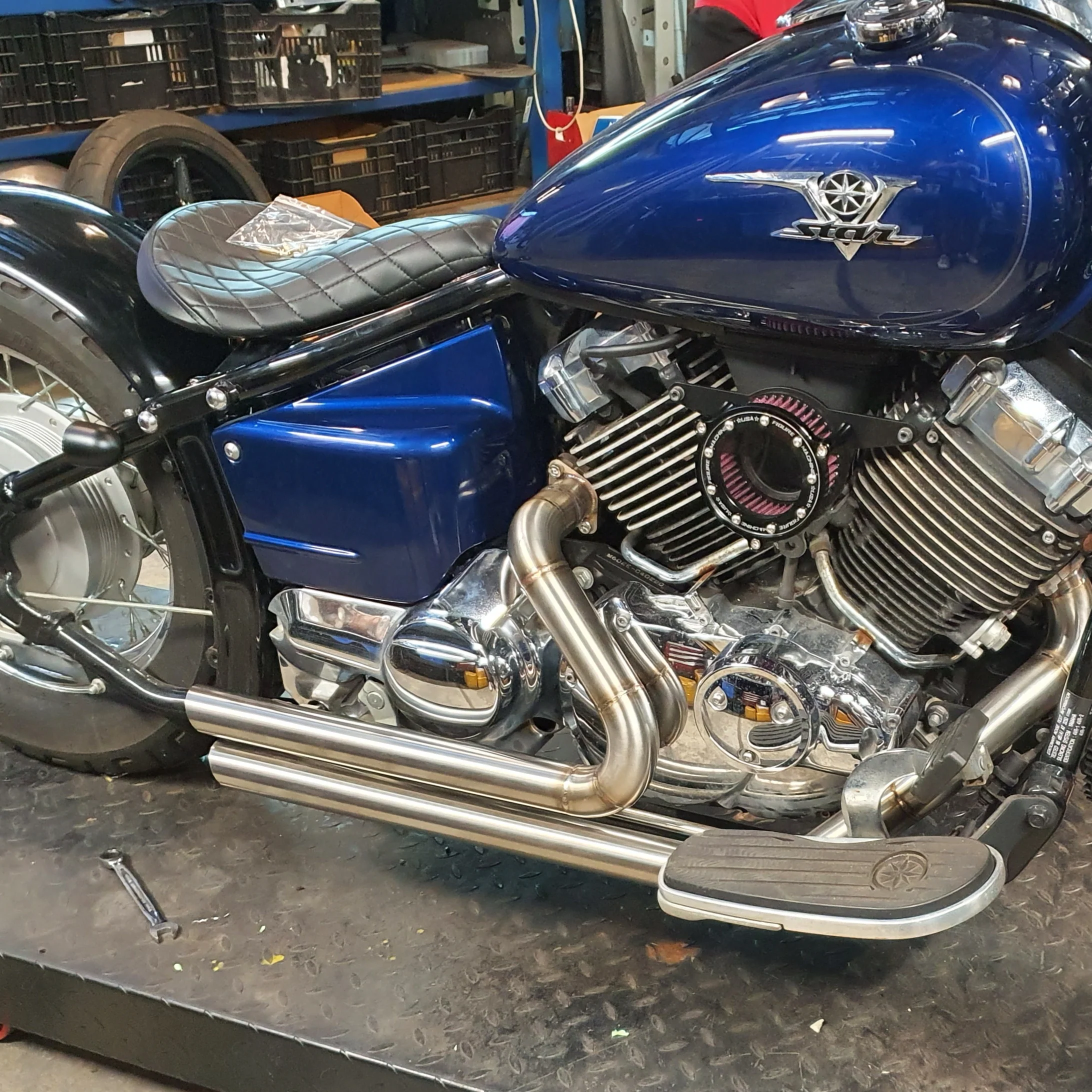 Yamaha XVS650 V-star - Stainless Exhaust "Short Shots" - Image 4