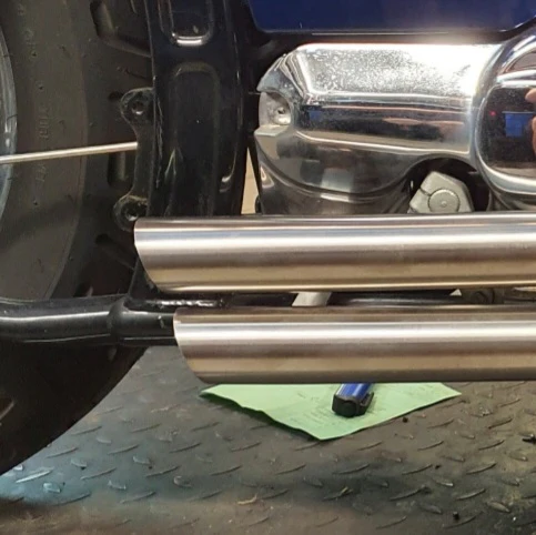 Yamaha XVS650 V-star - Stainless Exhaust "Short Shots" - Image 9