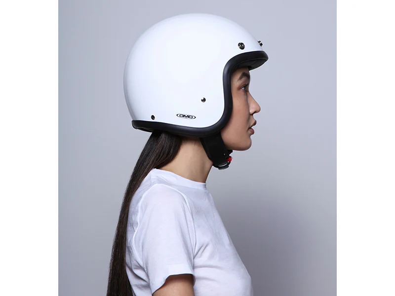 DMD - SOLID WHITE - RETRO OPEN FACE VINTAGE HELMET - Image 5