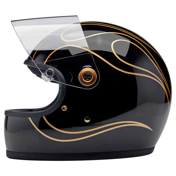 GRINGO S ECE R22.06 HELMET - GLOSS BLACK FLAMES - Image 5
