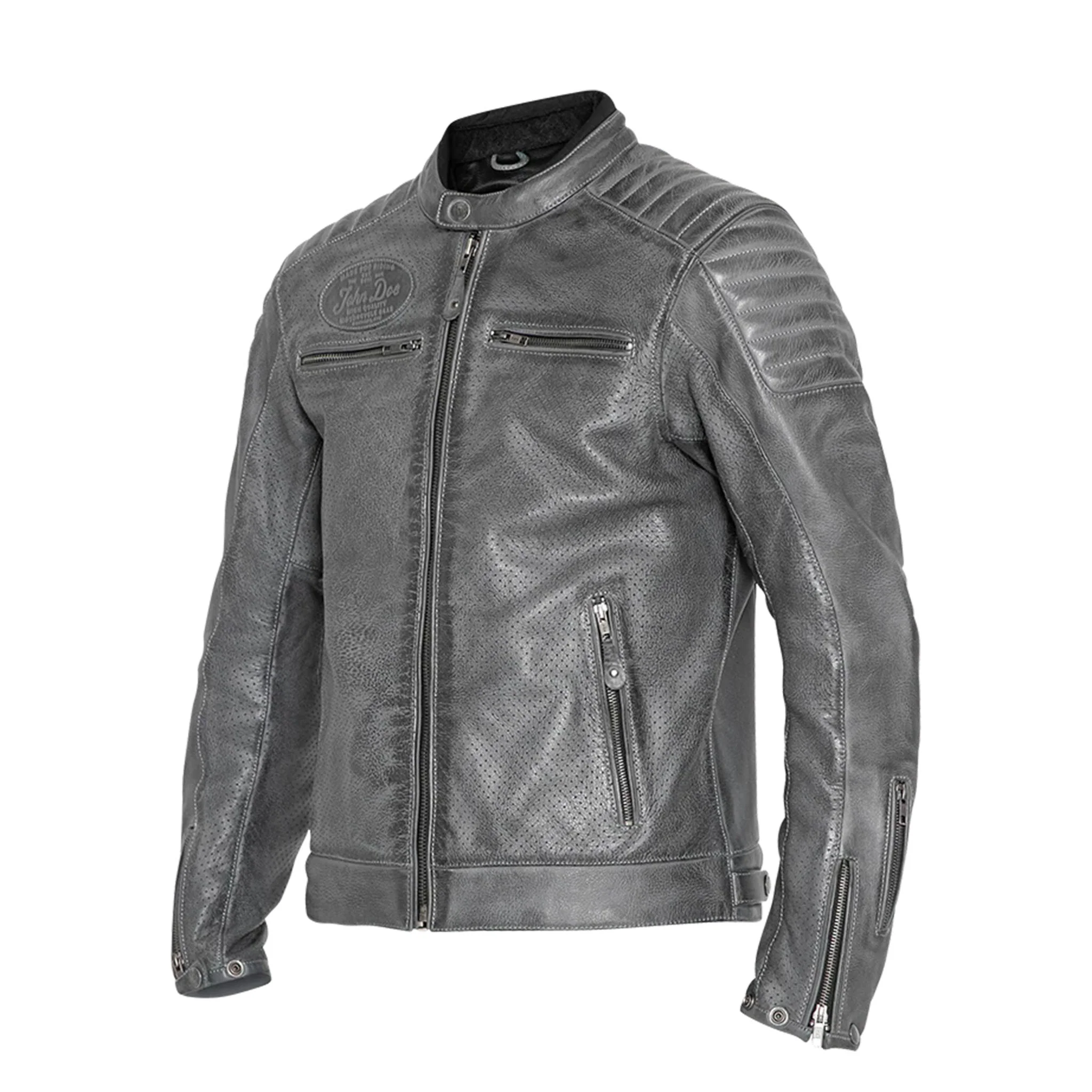 STORM LEATHER JACKET | GREY - Image 2