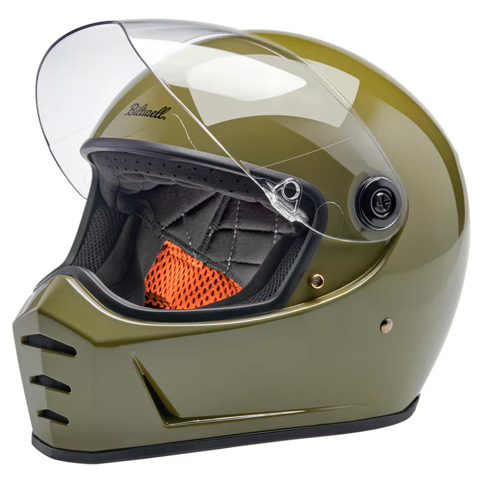 Lane splitter ECE R22.06 Helmet - Gloss Olive Green - Image 4