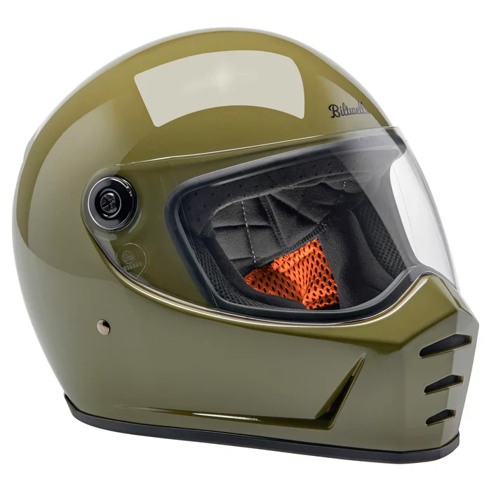 Lane splitter ECE R22.06 Helmet - Gloss Olive Green - Image 5