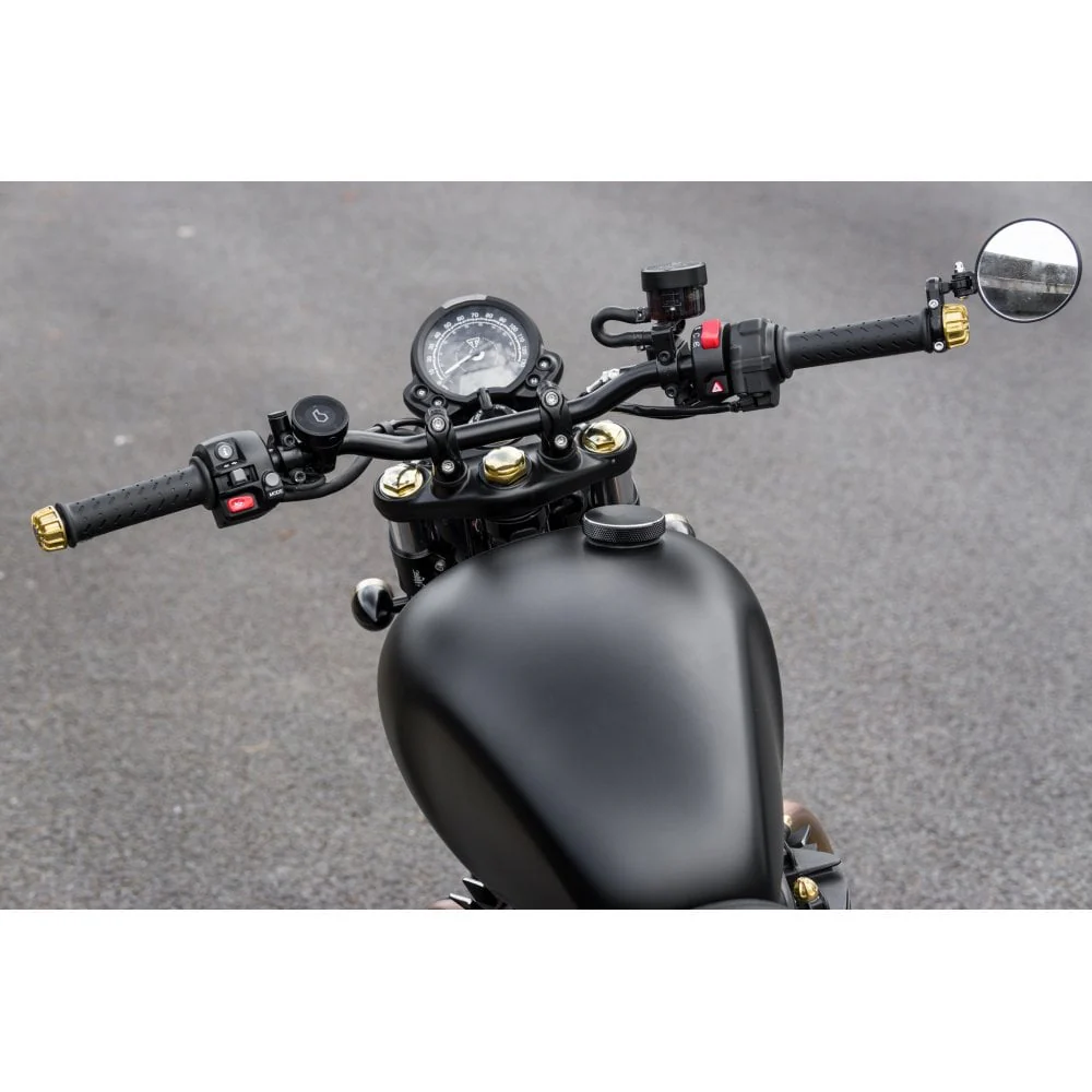 CUSTOM BILLET INDICATOR TURN SIGNALS - PAIR - BLACK/BRASS Bezels - Image 4