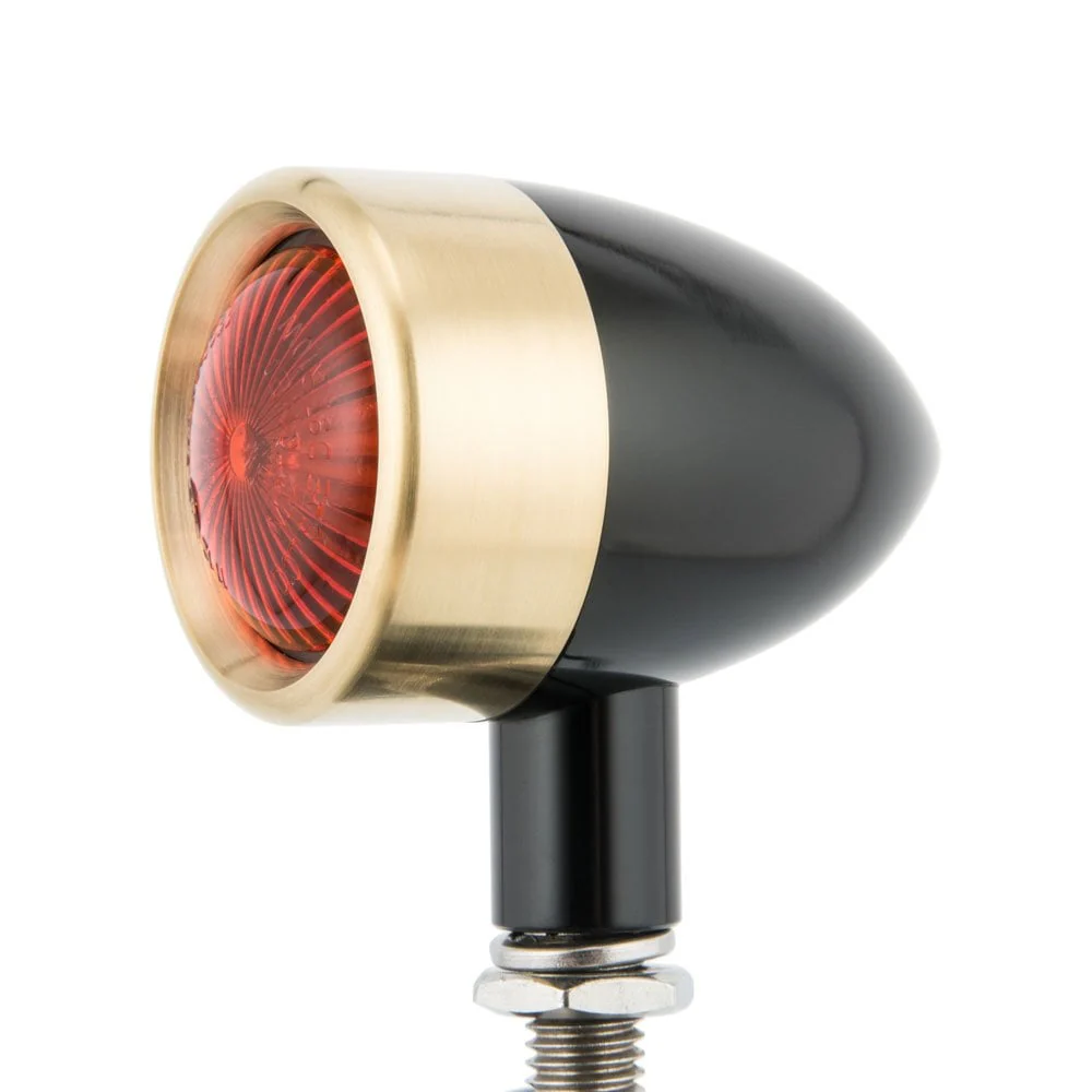 CUSTOM BILLET INDICATOR TURN SIGNALS - PAIR - BLACK/BRASS Bezels - Image 6