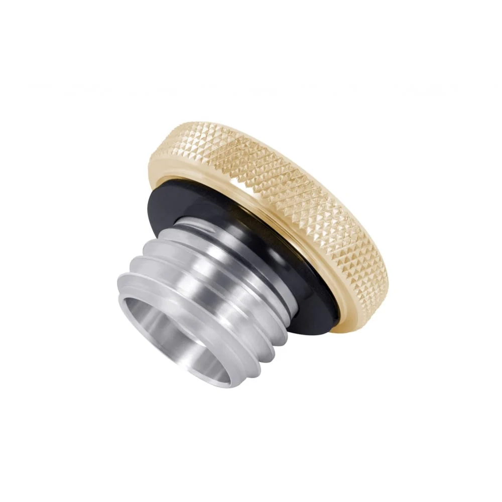 Custom Fuel Gas Cap - Billet Brass and Aluminium - Spun Satin Finish for Triumph and Harley Davidson - Image 3