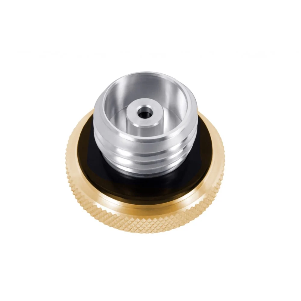 Custom Fuel Gas Cap - Billet Brass and Aluminium - Spun Satin Finish for Triumph and Harley Davidson - Image 4