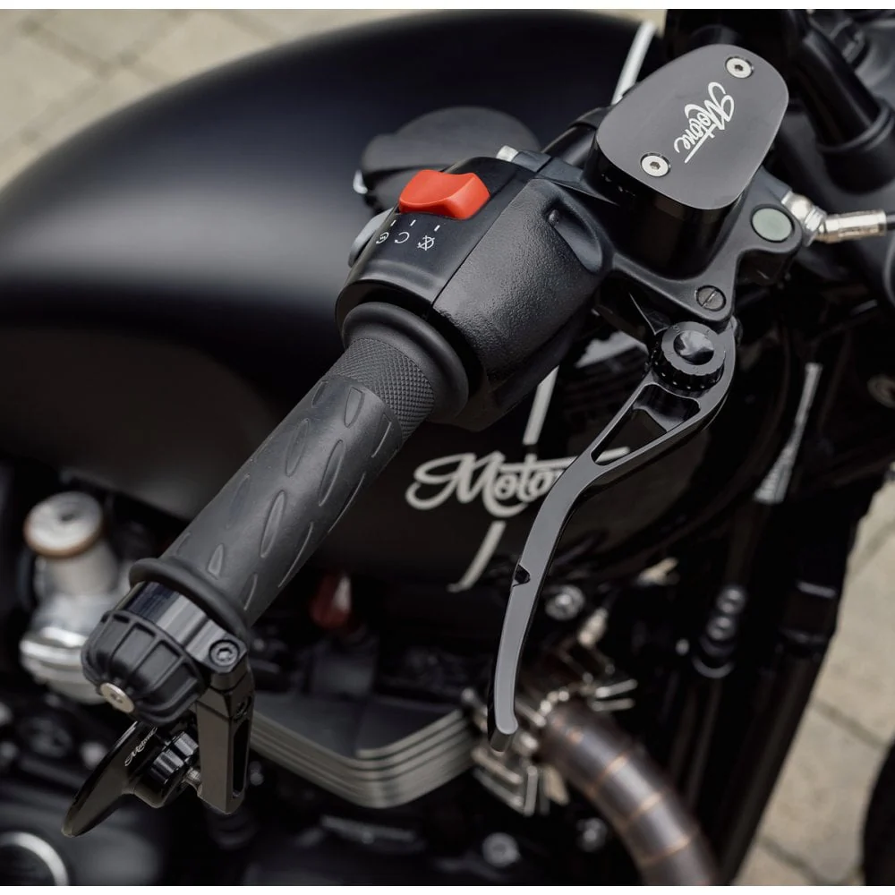 Motone PIKE Brake and Clutch Lever Set - Triumph - Adjustable - Billet Aluminium Black - Image 4