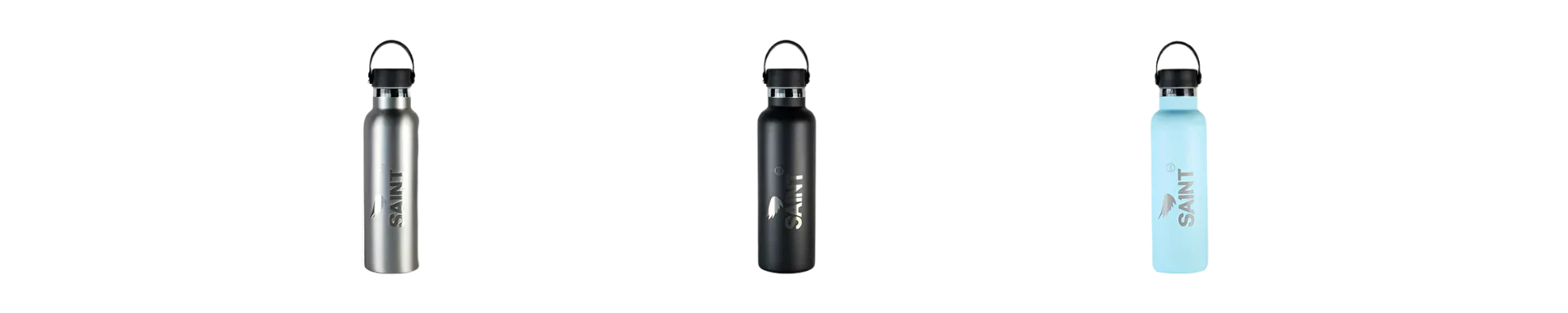SAINT STAINLESS STEEL BOTTLE 750ML - BLACK/SILVER/MINT - Image 3