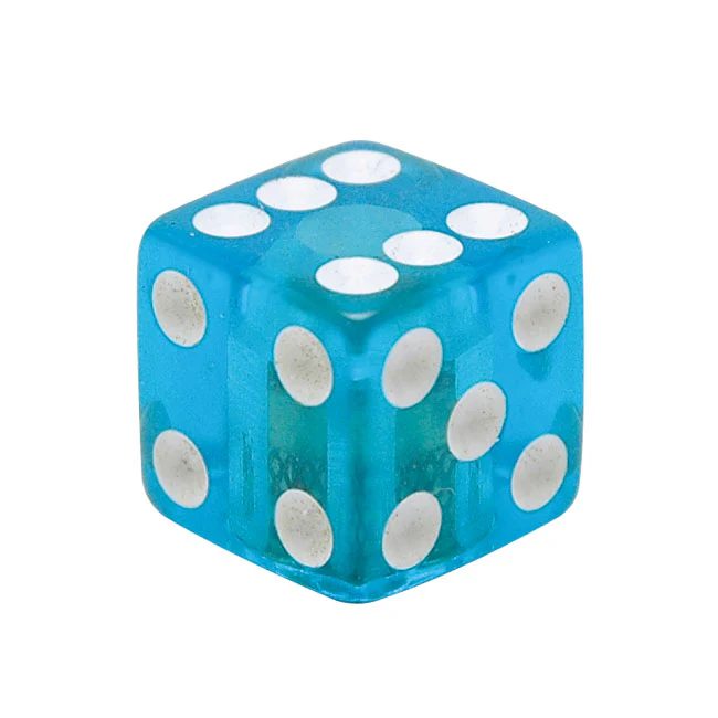 DICE CLEAR BLUE VALVE STEM CAPS