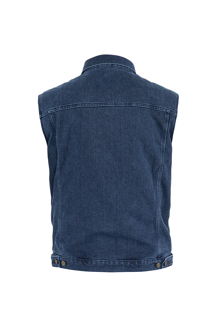 TRUCKER DENIM VEST INDIGO - Image 4