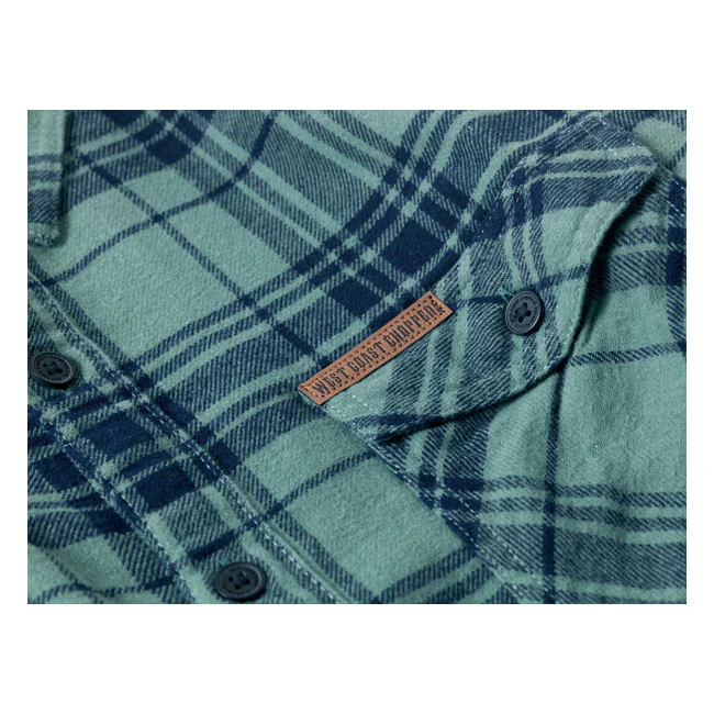 WCC Rigid Flannel Shirt Green Navy - Image 3
