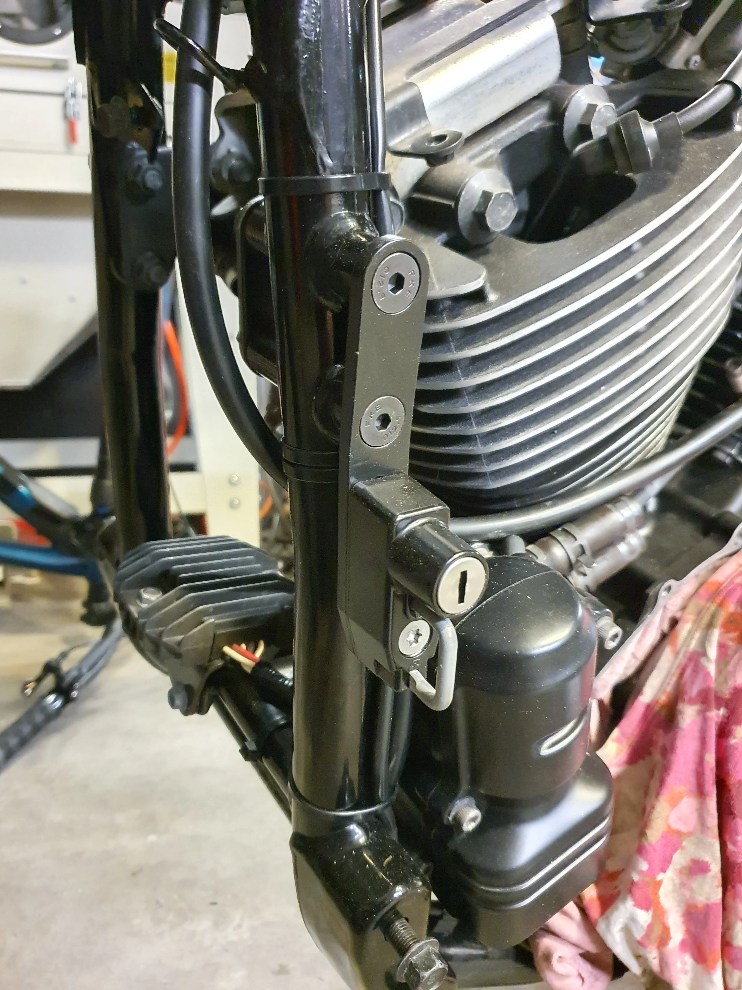 Yamaha XVS650 V-star 650 helmet lock relocation - Image 4