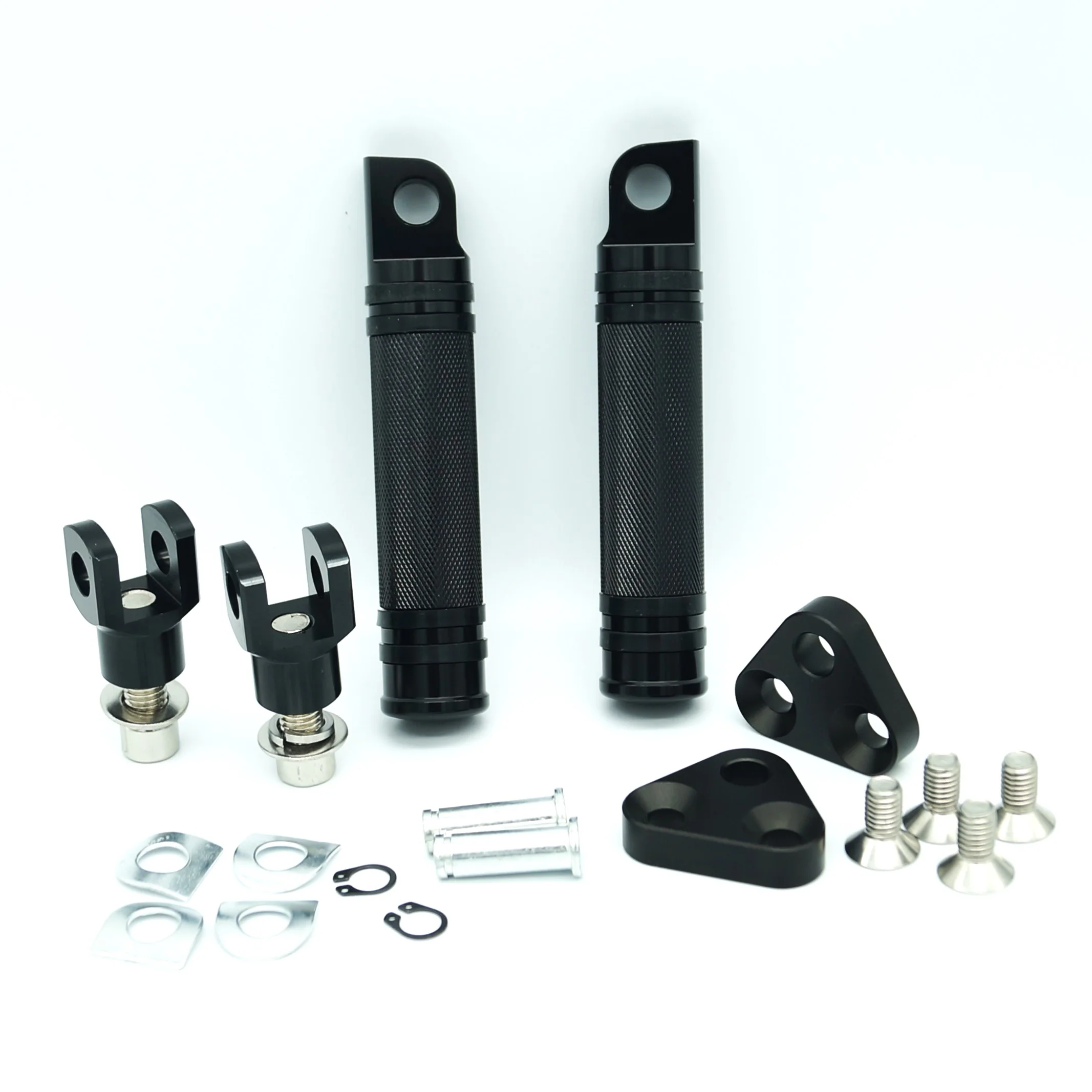 Yamaha XVS650 XVS1100 V-star Knurled CNC Pillion Pegs Full Kit - Image 2
